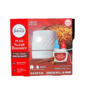 Febreze Plug Scent Booster Starter Kit, Baked Cinnamon Apple Refill